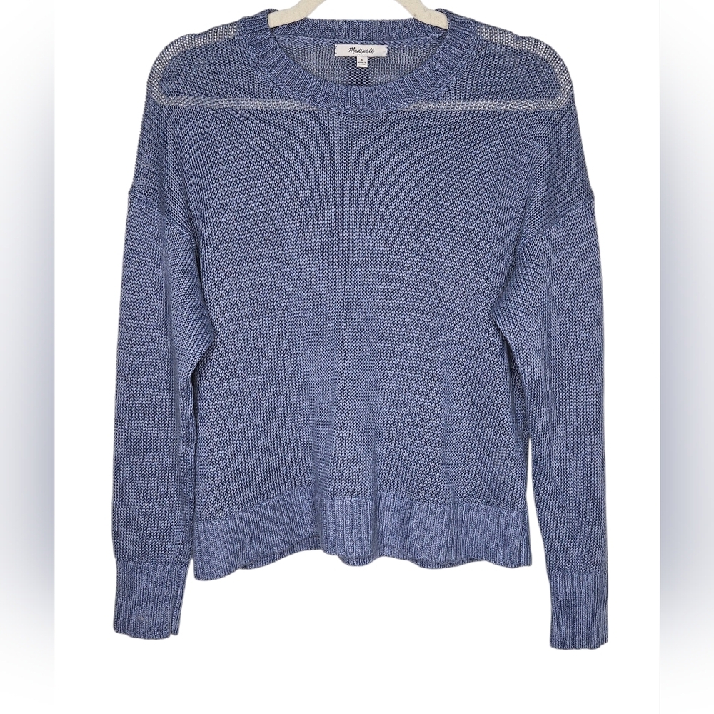 Madewell 100% Linen Drop Shoulder Sweater, Size S, GUC - Picture 3 of 9